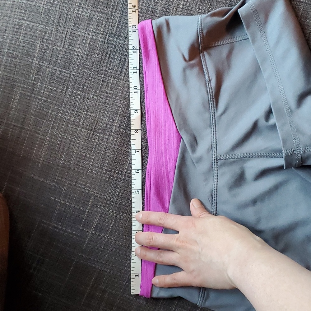 adidas Gray Athletic Shorts with Pink Waistband - Picture 5 of 13
